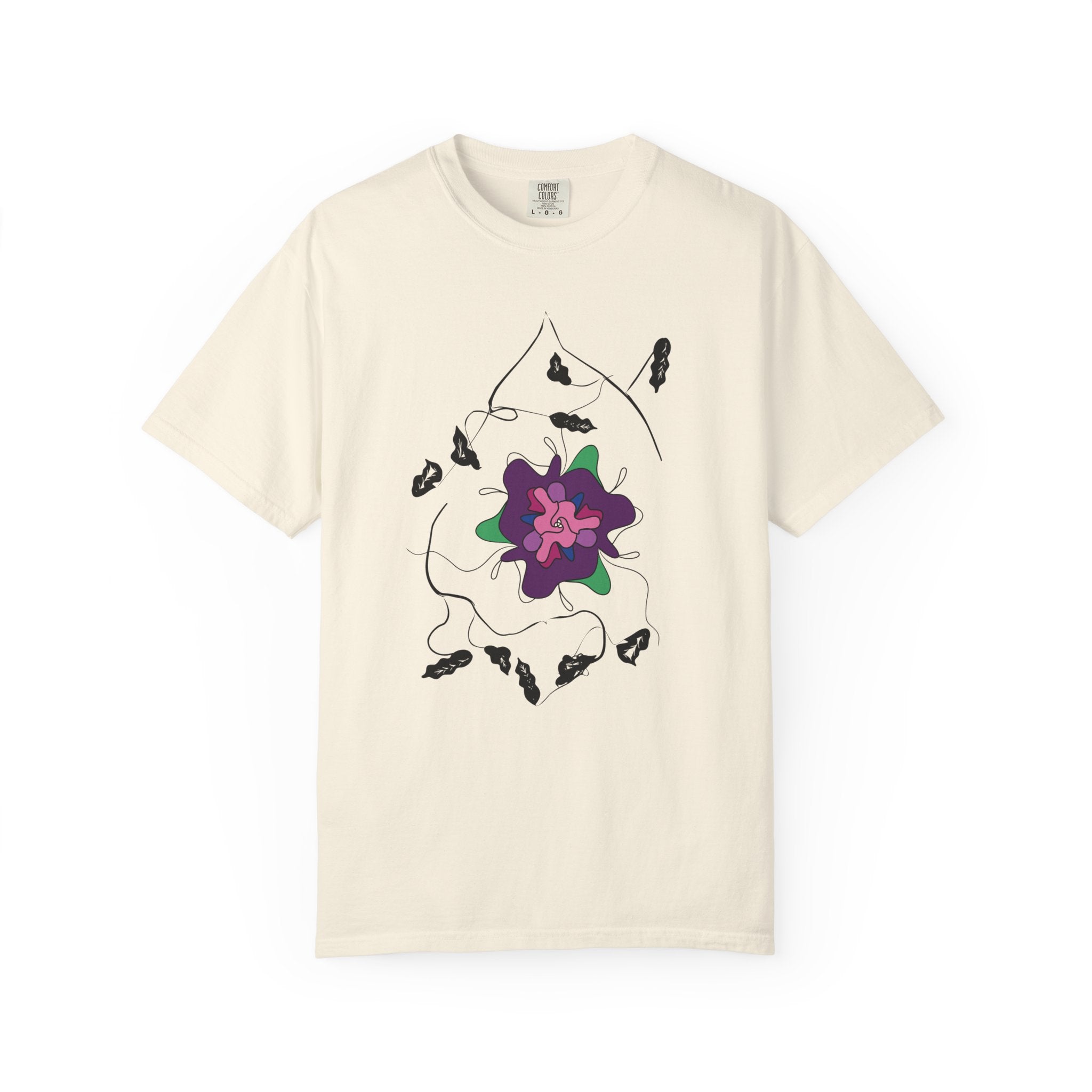 Floral Abstract Tee — Purple Bloom Graphic T-Shirt