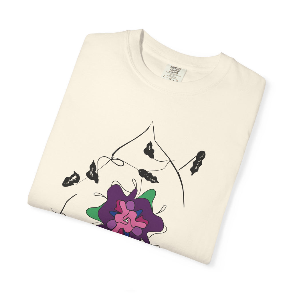 Floral Abstract Tee — Purple Bloom Graphic T-Shirt