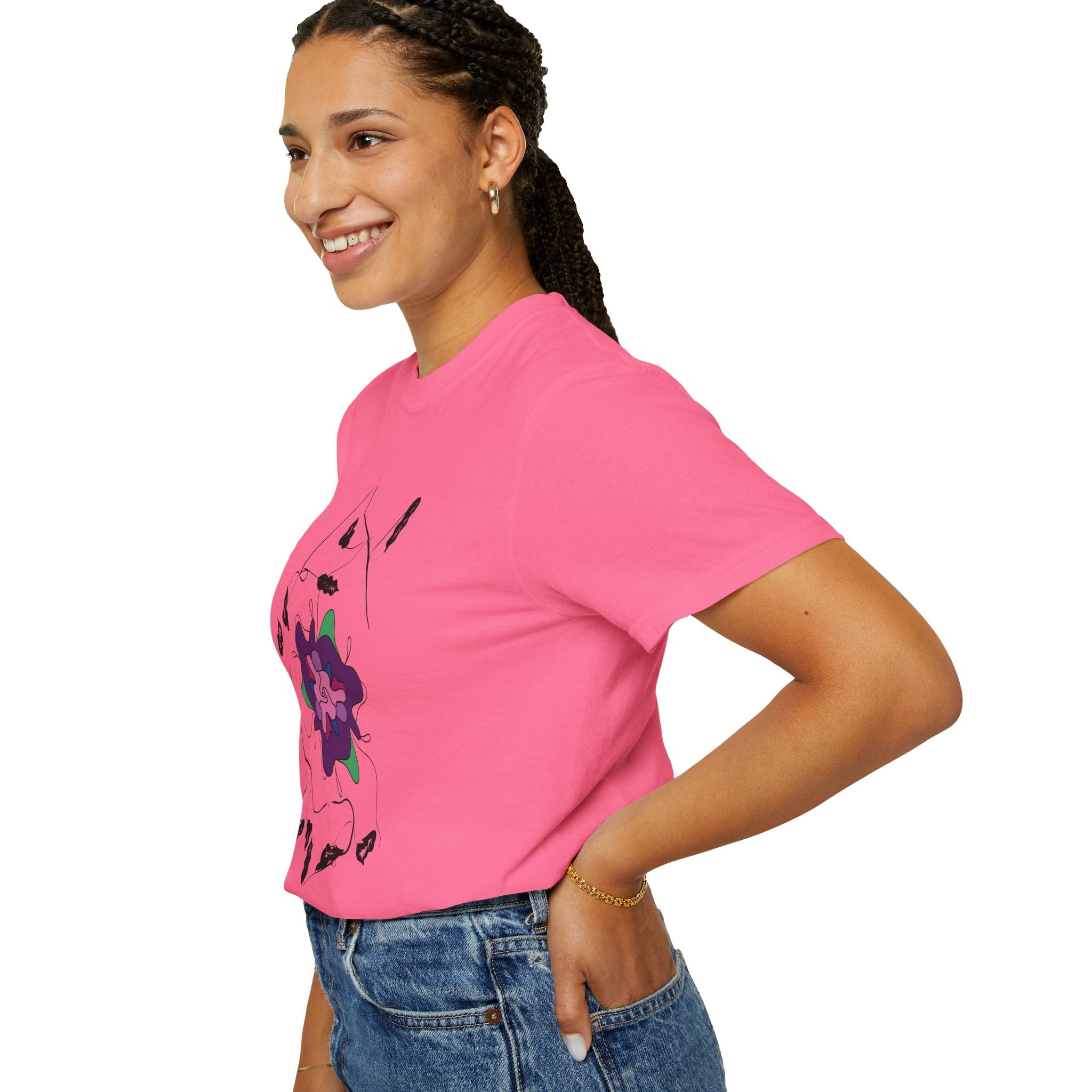 Floral Abstract Tee — Purple Bloom Graphic T-Shirt