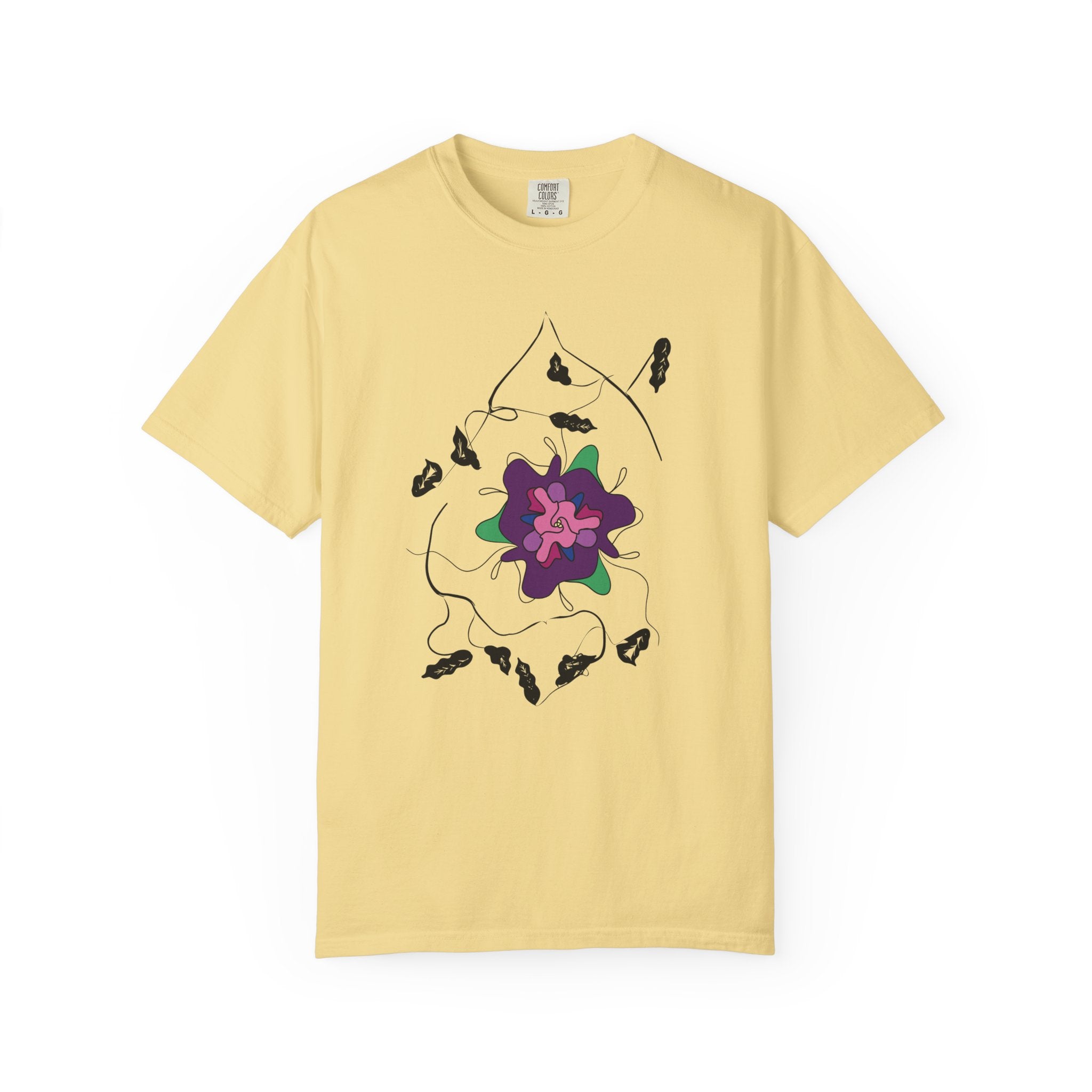 Floral Abstract Tee — Purple Bloom Graphic T-Shirt