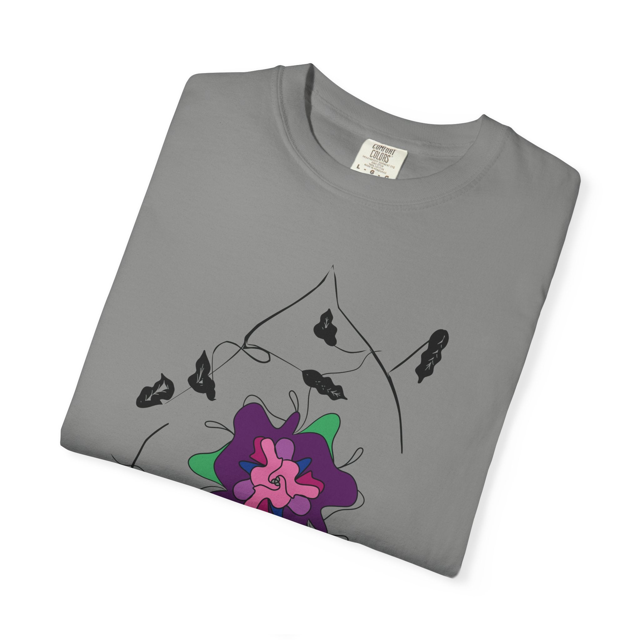 Floral Abstract Tee — Purple Bloom Graphic T-Shirt