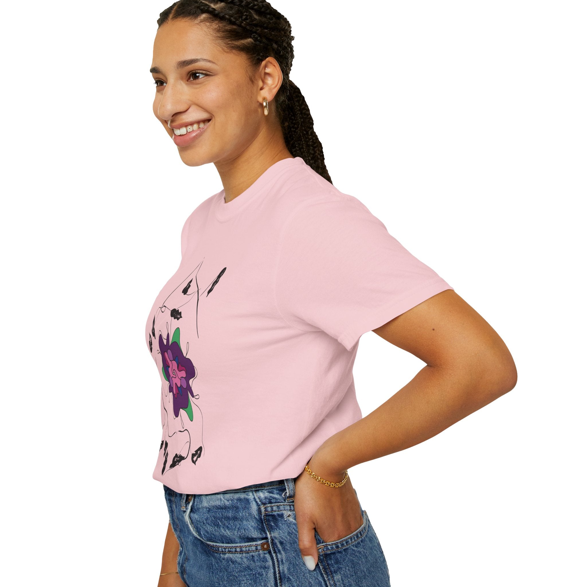Floral Abstract Tee — Purple Bloom Graphic T-Shirt