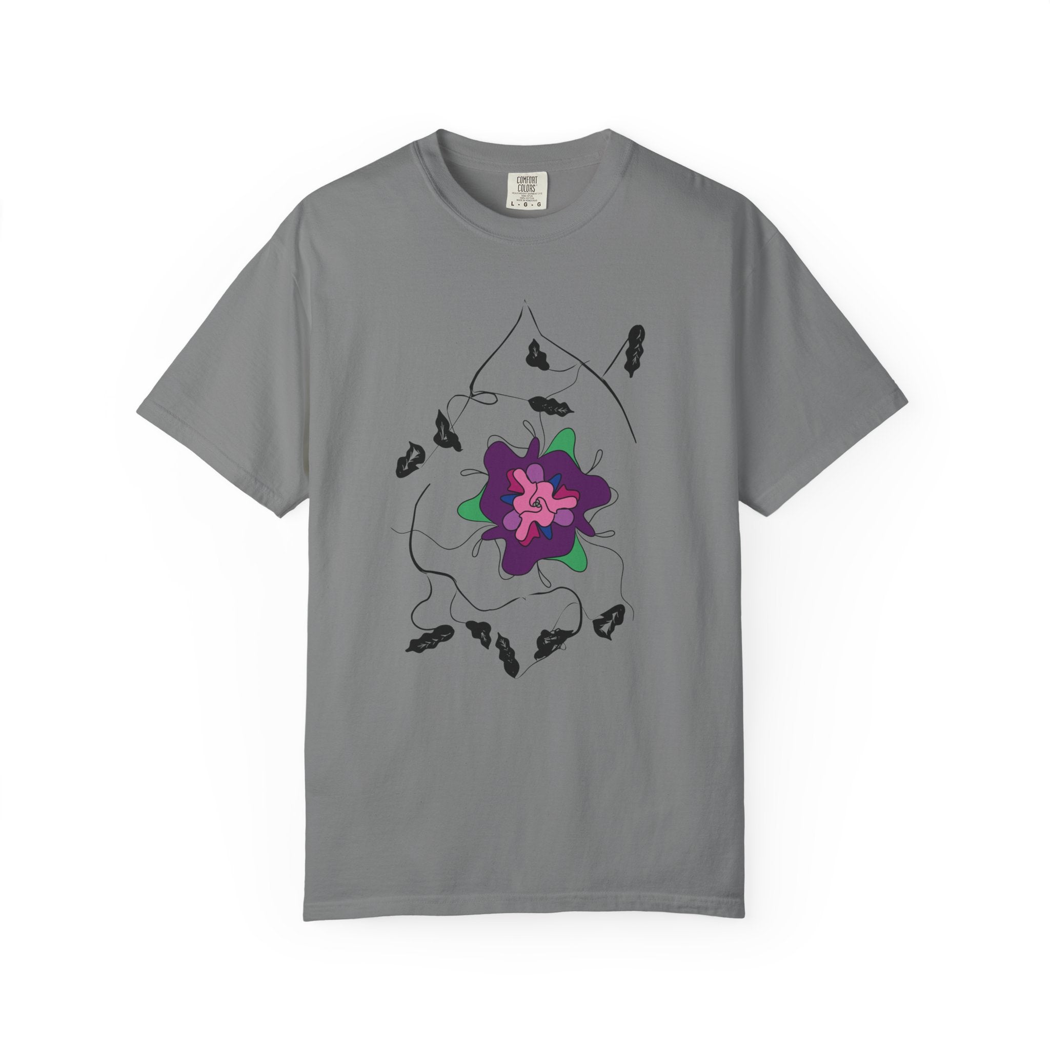 Floral Abstract Tee — Purple Bloom Graphic T-Shirt