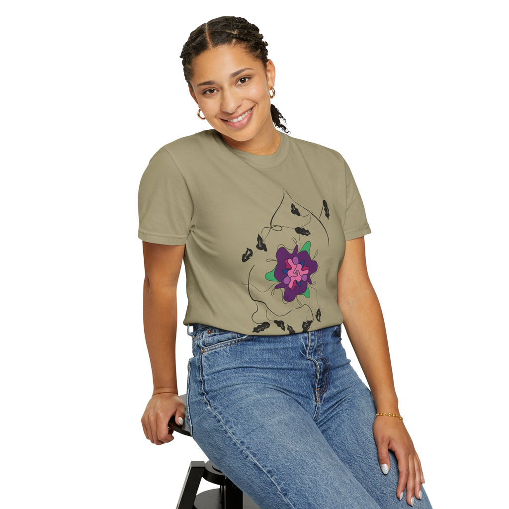 Floral Abstract Tee — Purple Bloom Graphic T-Shirt