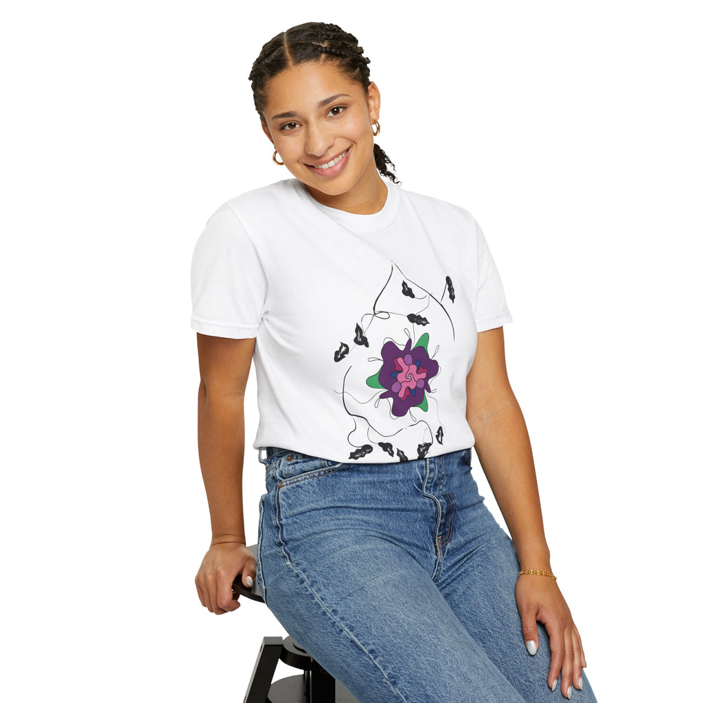 Floral Abstract Tee — Purple Bloom Graphic T-Shirt