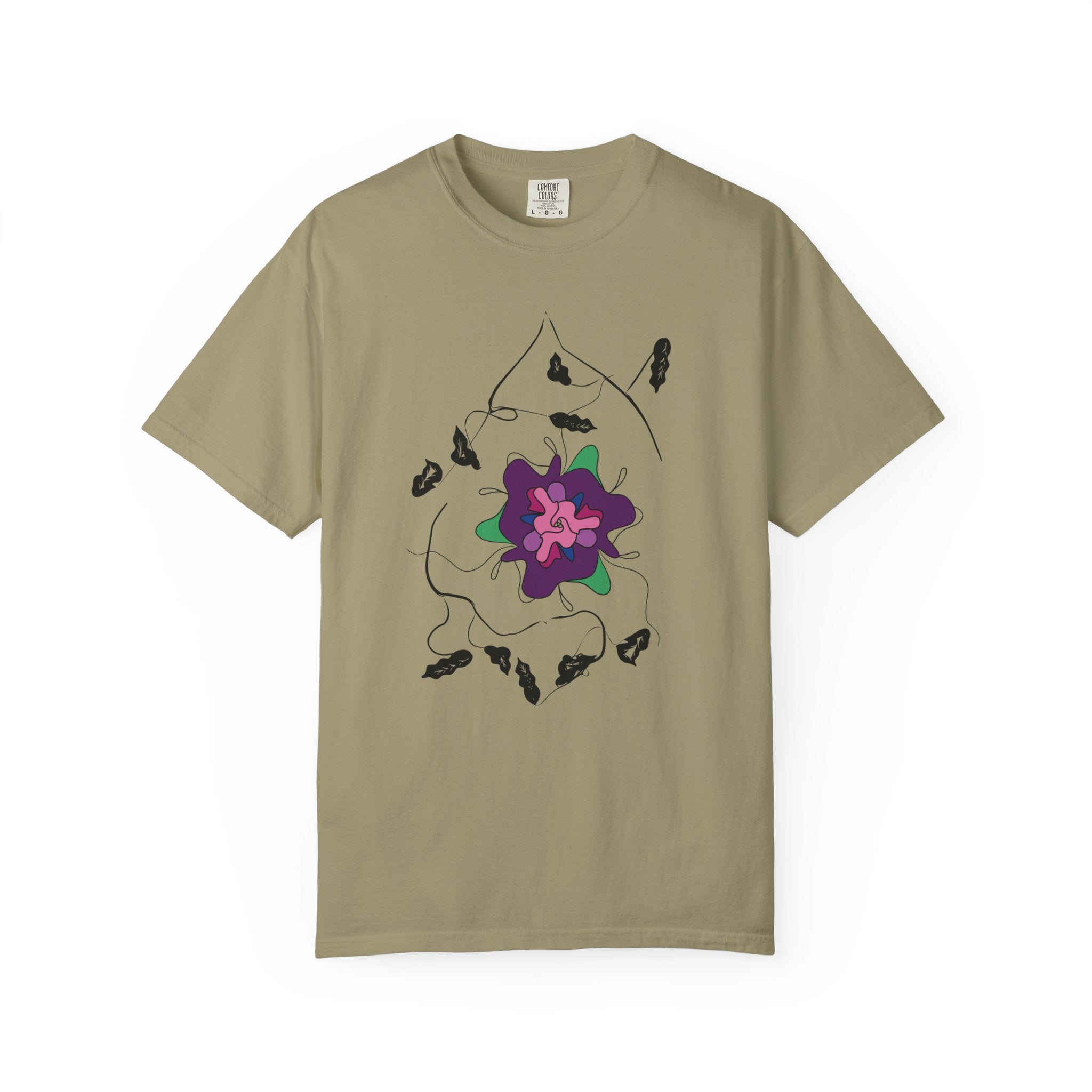 Floral Abstract Tee — Purple Bloom Graphic T-Shirt