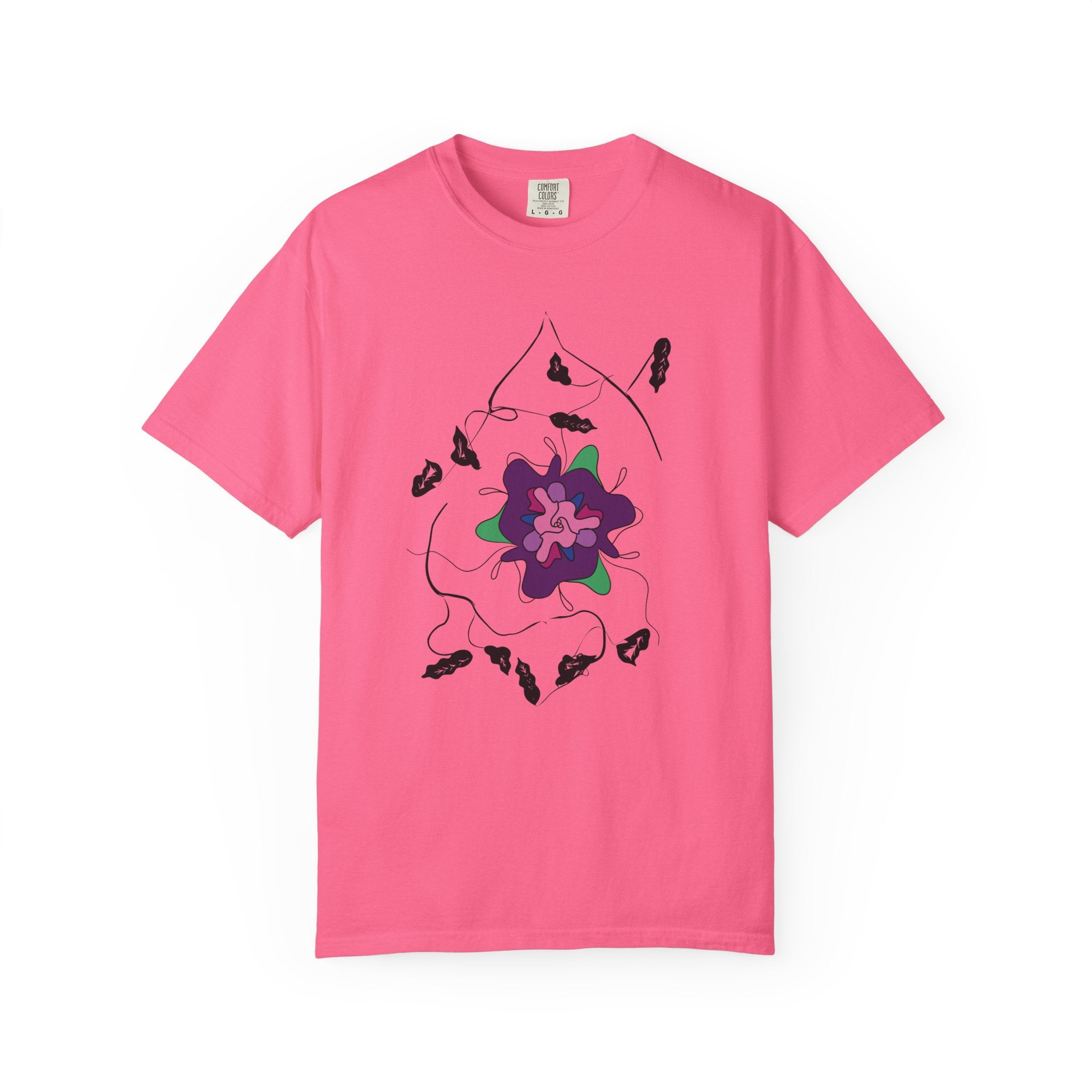 Floral Abstract Tee — Purple Bloom Graphic T-Shirt