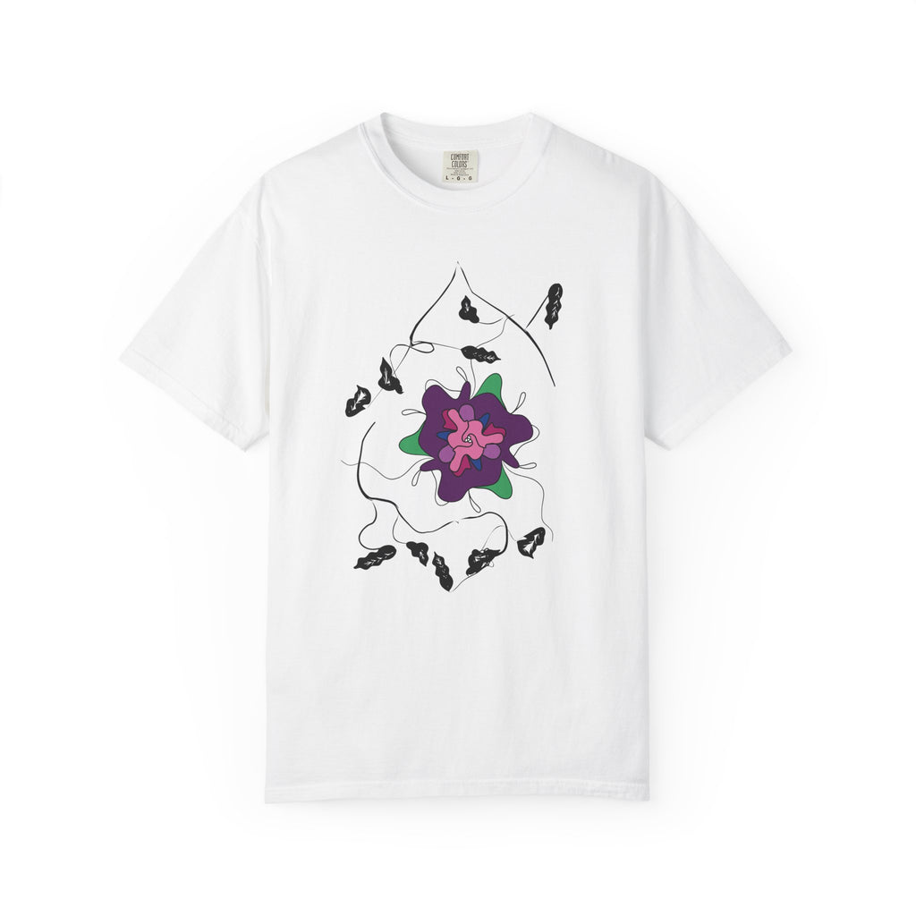 Floral Abstract Tee — Purple Bloom Graphic T-Shirt