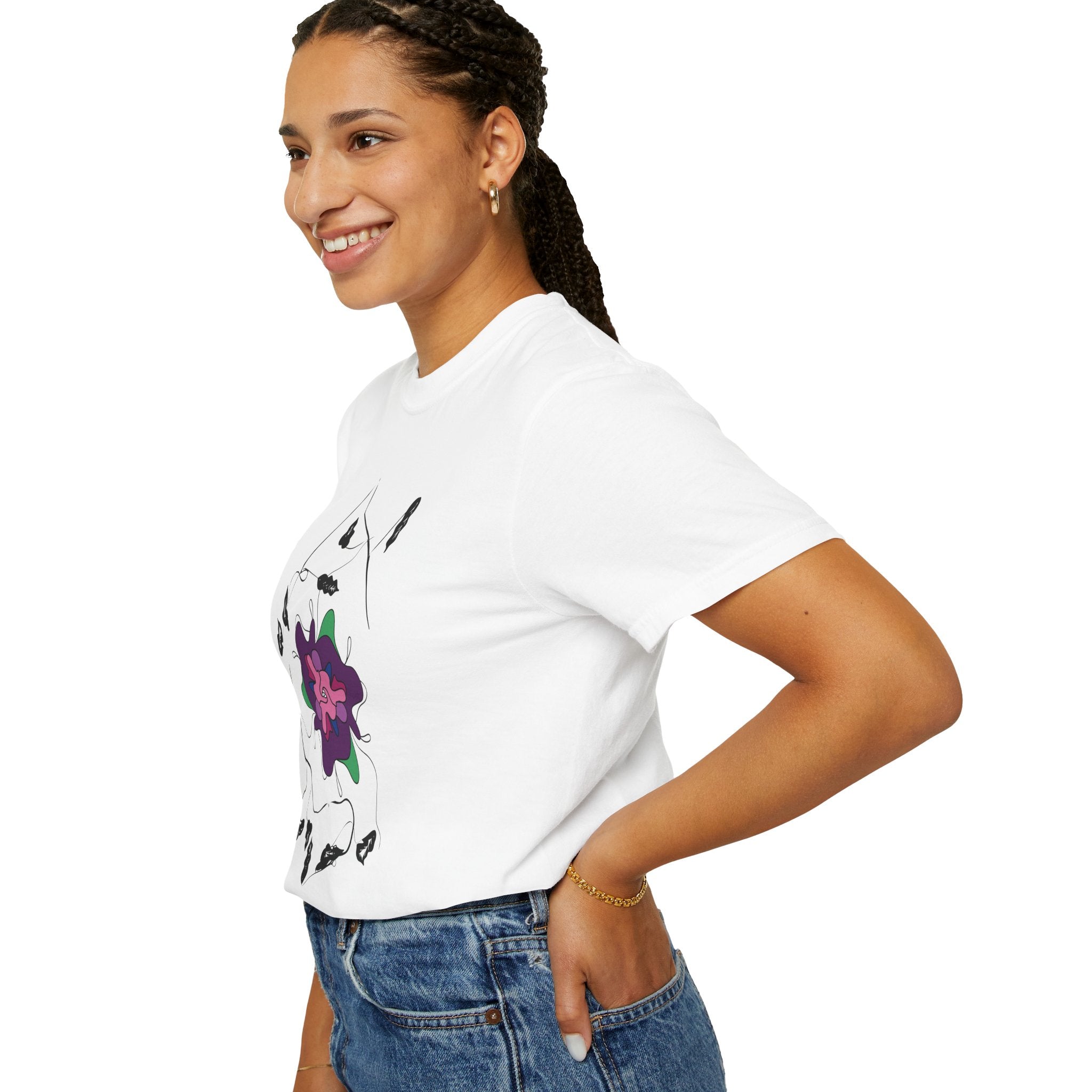 Floral Abstract Tee — Purple Bloom Graphic T-Shirt