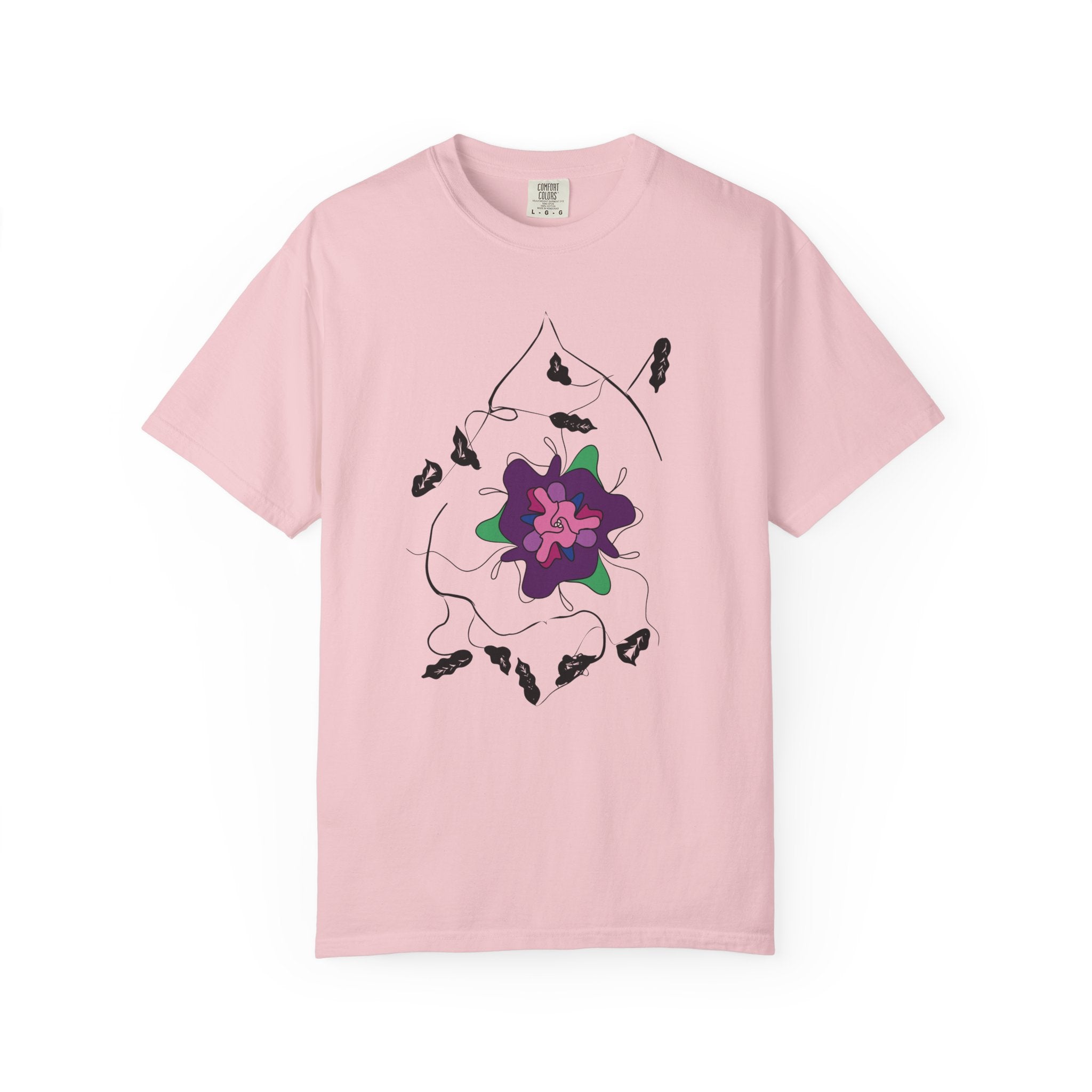Floral Abstract Tee — Purple Bloom Graphic T-Shirt
