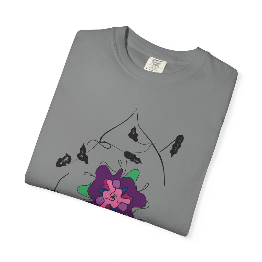 Floral Abstract Tee — Purple Bloom Graphic T-Shirt