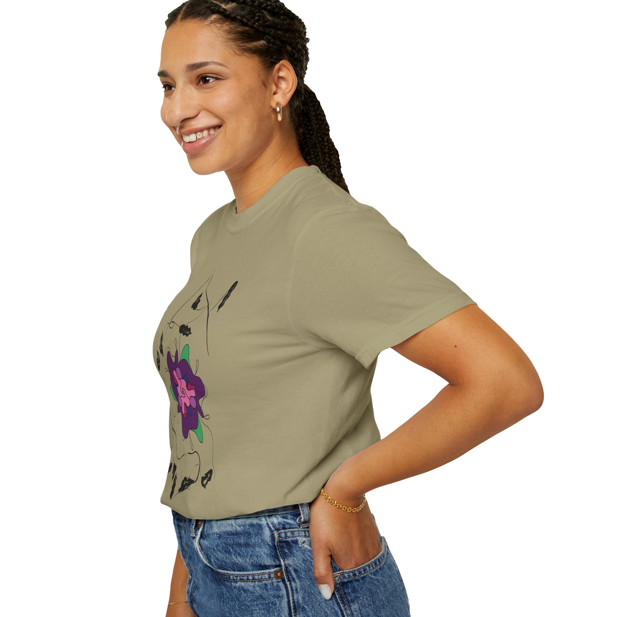 Floral Abstract Tee — Purple Bloom Graphic T-Shirt